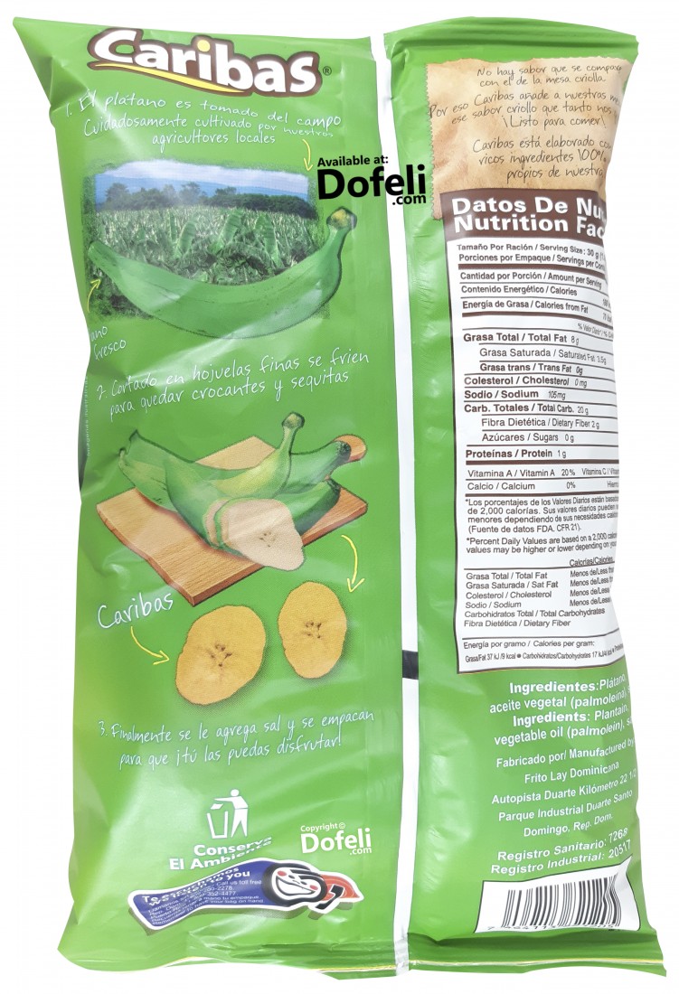 Authentic Dominican plantain chips by Caribas with natural ingredients and traditional preparation methods.